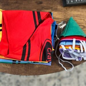 Colorful Crayola bandana and party hat